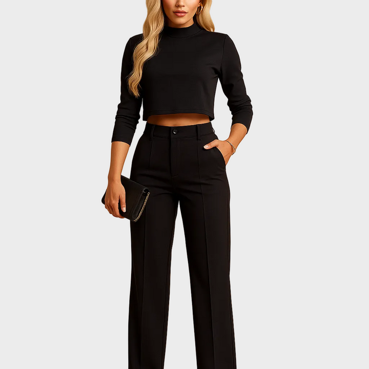 Viona | Fitted Autumn Set with Top and Trousers for Women
