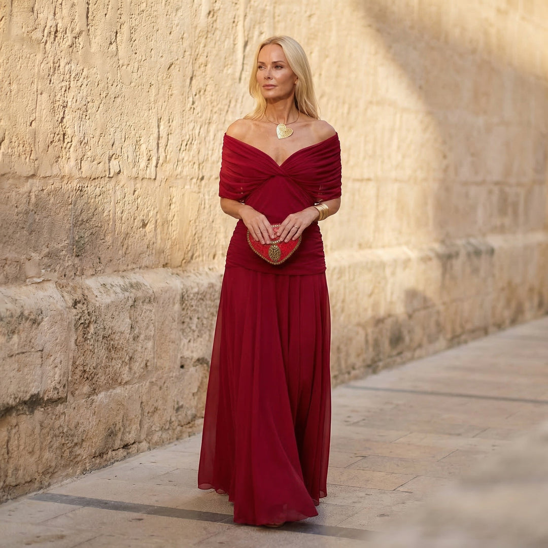 Deirdre | Elegant Red Dress