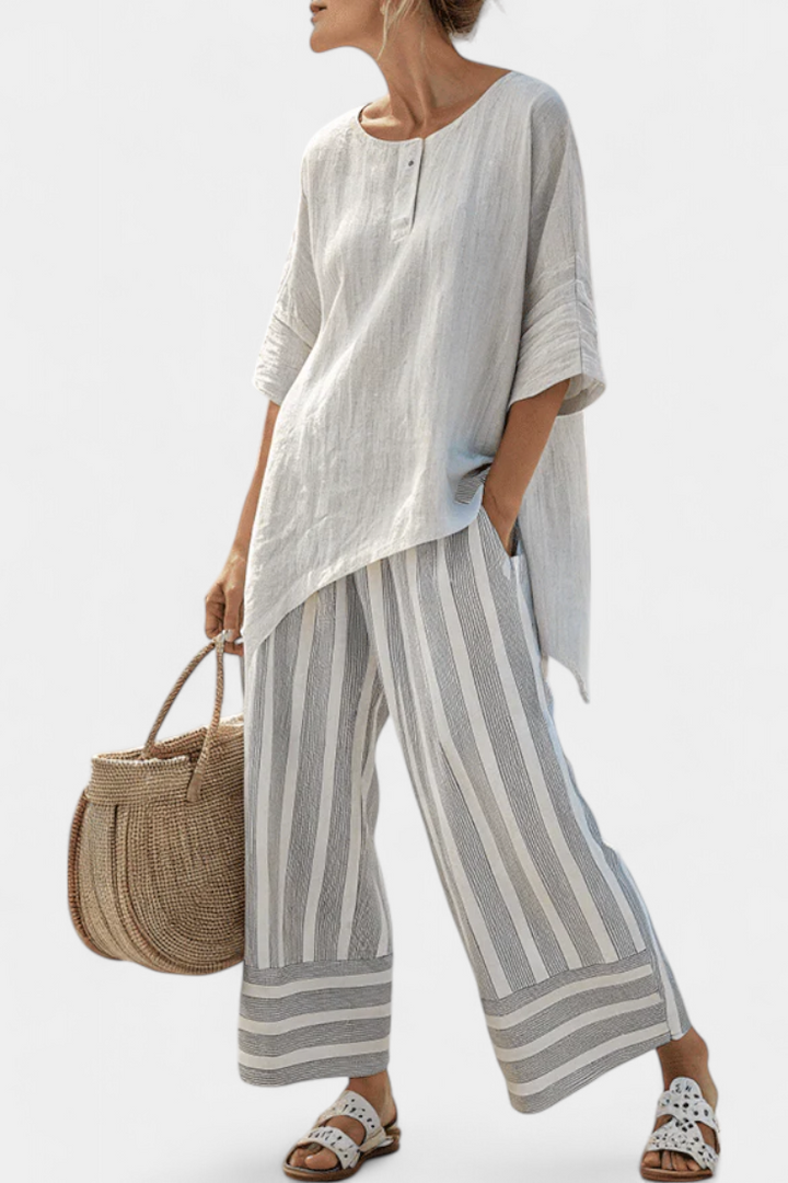 Liadain | Asymmetrical Blouse Set