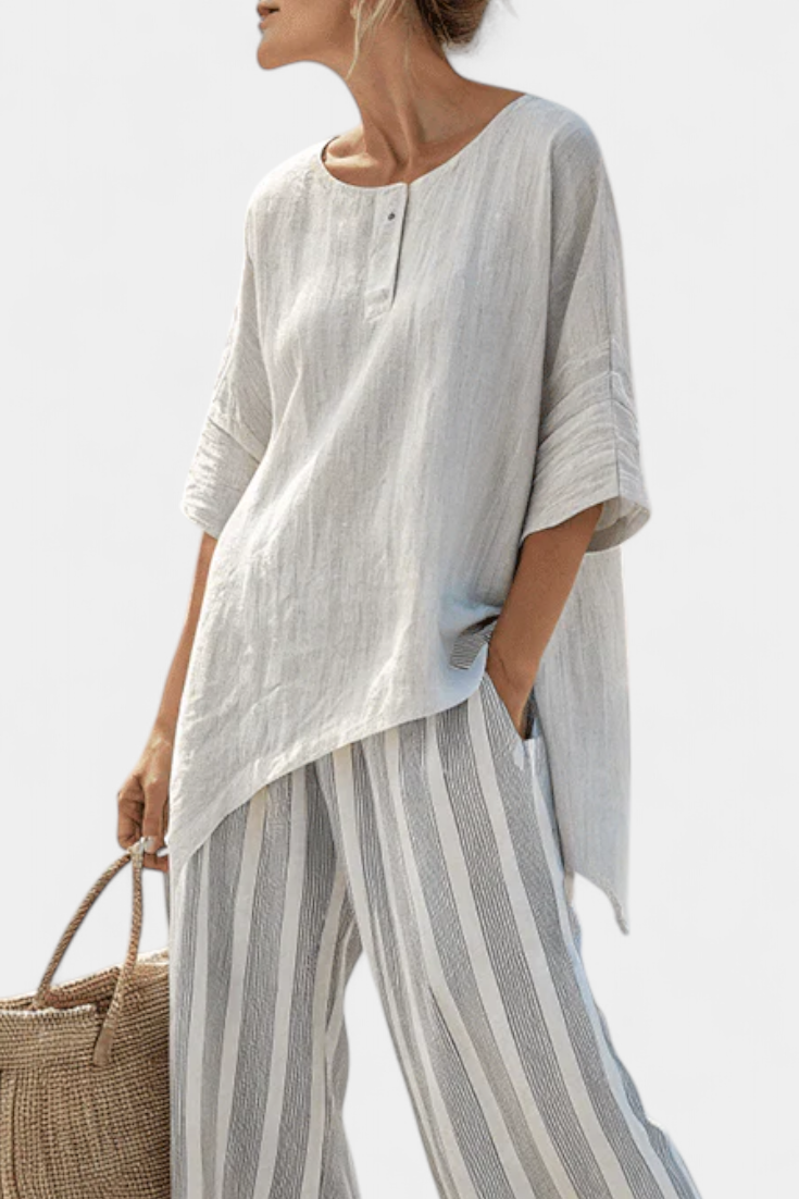 Liadain | Asymmetrical Blouse Set