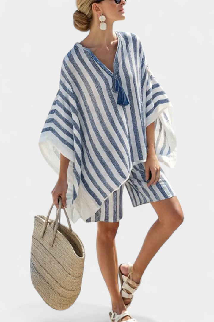 Danu | Striped Set with Top and Shorts