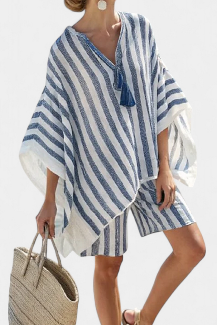 Danu | Striped Set with Top and Shorts