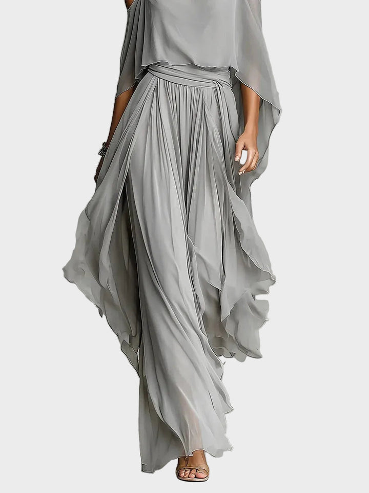 Raghnailt | Grey Set with Spaghetti Strap Top and Lightweight Trousers