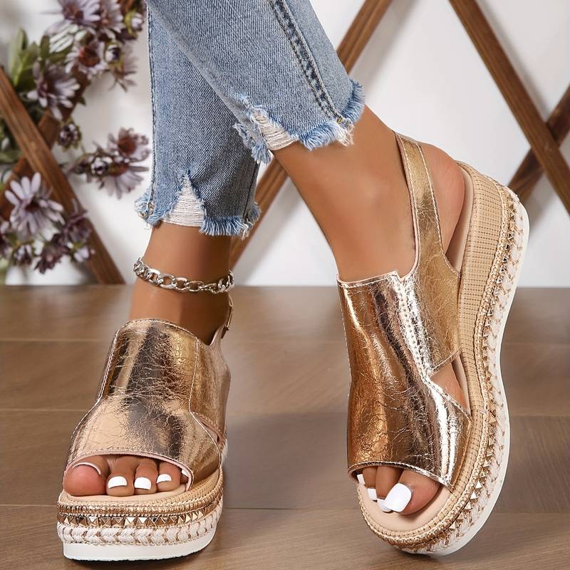Sinead | Stylish Metallic Sandals