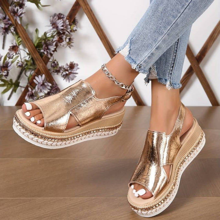 Sinead | Stylish Metallic Sandals